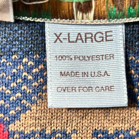 EMS Vintage 90s Fleece XL USA MADE Eastern Mountain Sports Geometric - Picture 8 of 10